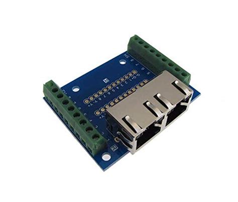 Dual RJ45 Ethernet Connector Breakout Board w/LED Screw terminals -Pack ...