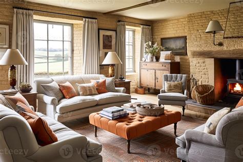 Modern cottage sitting room decor, interior design, living room ...