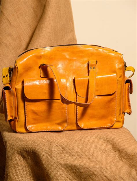 Buy Handcrafted Jawaja Leather Tote / Laptop / Utility Bag with Hand ...