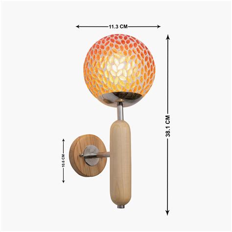 Buy HOMESAKE Contemporary Decor Orange Wood Wall Sconce Lamp from ...