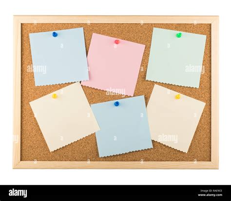 Cork bulletin board with sticky notes Stock Photo - Alamy