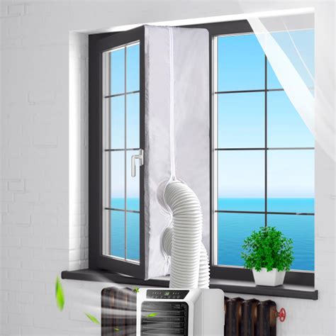 400CM (157") Portable AC Window Vent Kit with 2 Zipper Doors, Universal ...