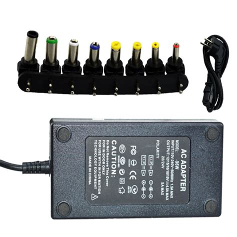 96W Multi Function Universal AC DC Power Adapter Charger 12V 24V ...