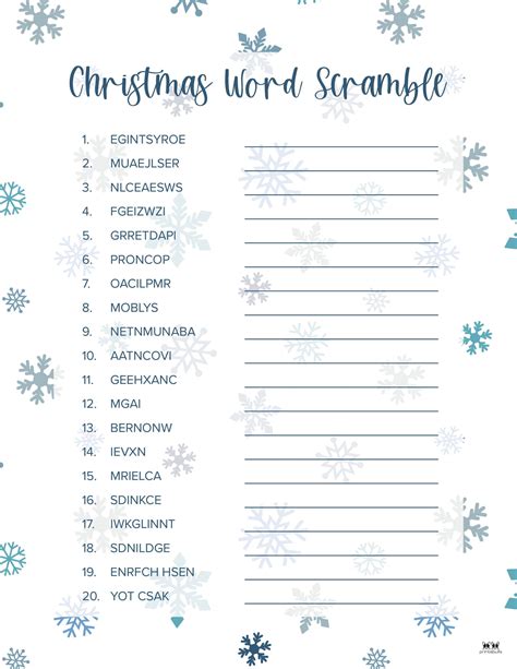 Christmas Word Scrambles - 15 FREE Printables | Printabulls