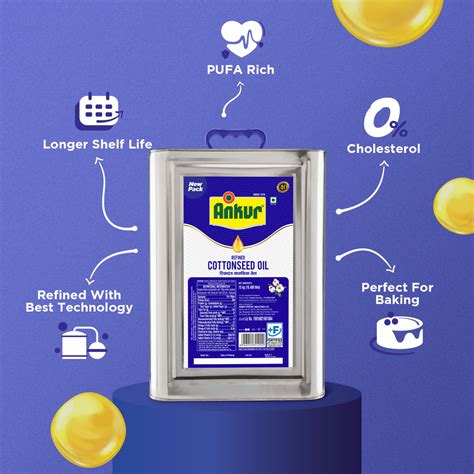 Buy Refined Cottonseed Oil 15KG Tin – Ankur Oil Industries