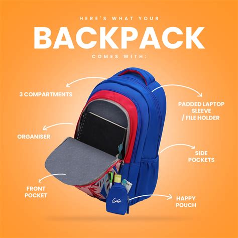 Buy Genie Willow 36L Blue School Backpack Online