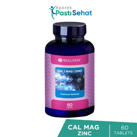 Jual Wellness Cal Mag Zinc 60s Kalsium Magnesium Zinc Vitamin D Boron ...