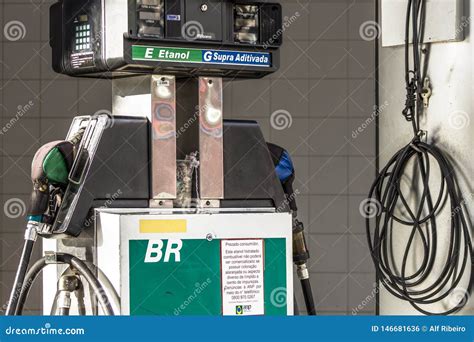 Fuel Pump with Ethanol and Gasoline at a Petrobras BR Station Editorial ...