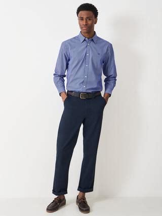 Crew Clothing Stripe Cotton Shirt, Blue