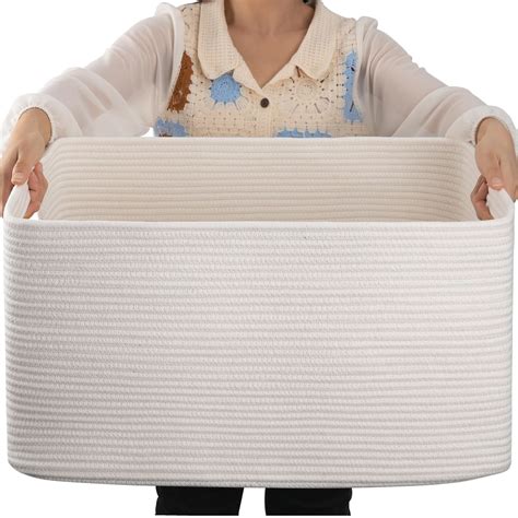 OIAHOMY 75L Large Blanket Basket, Woven Blanket Storage Basket with ...