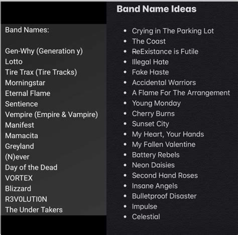 Music Band Name Suggestions