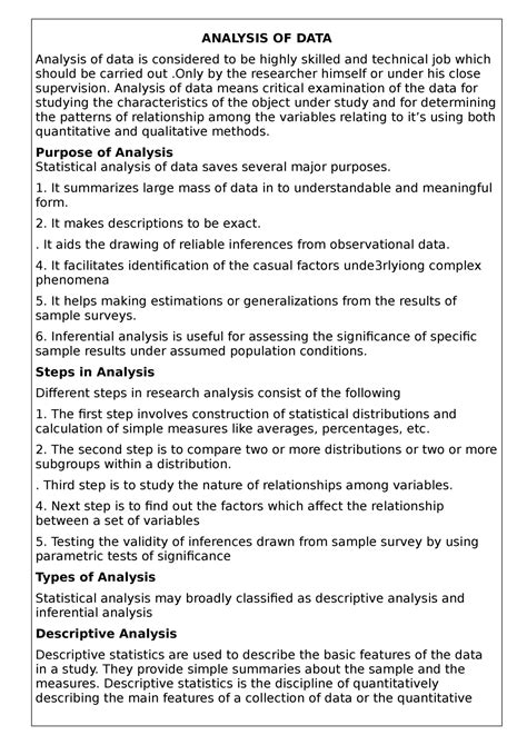 Brm4 - Lecture notes 4 - ANALYSIS OF DATA Analysis of data is ...