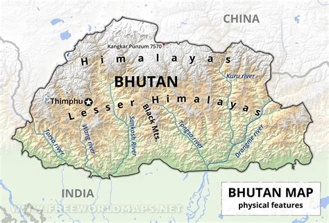 Bhutan Asia Map