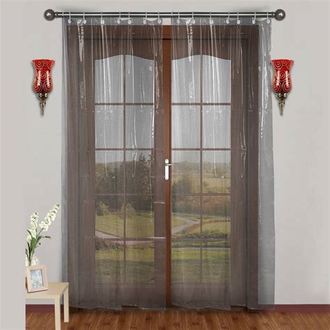 Urban Home 214 cm (7 ft) PVC Transparent Door Curtain Single Curtain ...