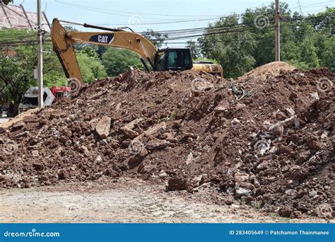 Excavation of Large Piles of Soil in the Outdoor Industrial ...