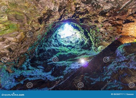 Algar Do Carvao Caves, Terceira Island, Azores, Portugal Stock Image ...