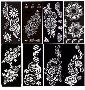 SADIKSHA Henna Mehendi Stencil Self-Adhesive Flower Floral Design Henna ...