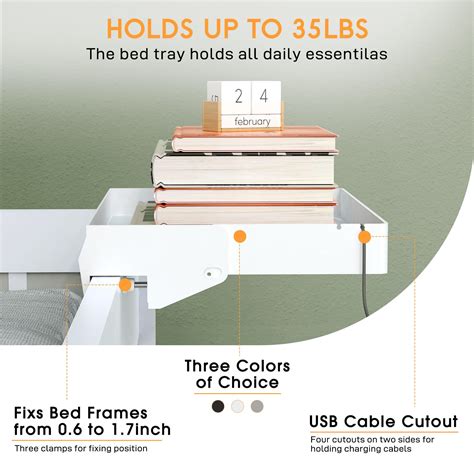 Snapklik.com : SPACELEAD Bedside Shelf For Bed & Top Bunk- College Dorm ...