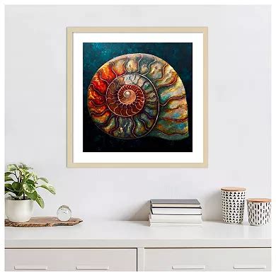 Ammonite Shell Layers Ii By Lee Campbell Wood Framed Wall Art Print