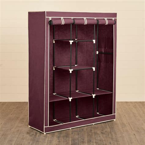 Buy Helios Yeti Fabric Collapsible Three-Door Wardrobe with Eight ...