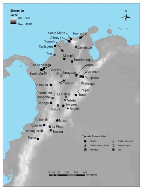 Note: this map shows the location of spanish settlements in