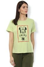 Buy Women Green Graphic Print Casual Round Neck Top Online - 610207 ...