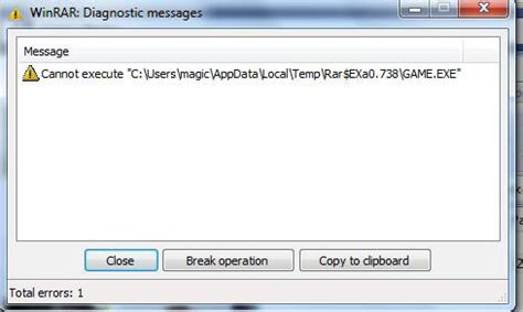 winRAR Error Cannot Execute 的图像结果