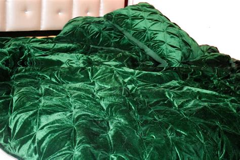 Emerald Green Velvet Quilt Emerald Green Luxury Comforter - Etsy