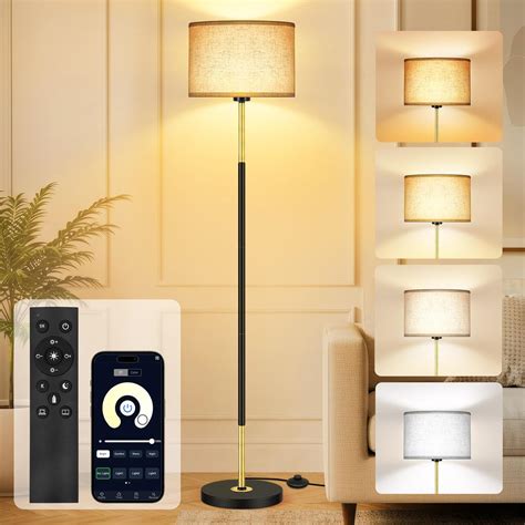 OUTON Modern LED Floor Lamp with Remote & APP Control, Dimmable & 3000K ...