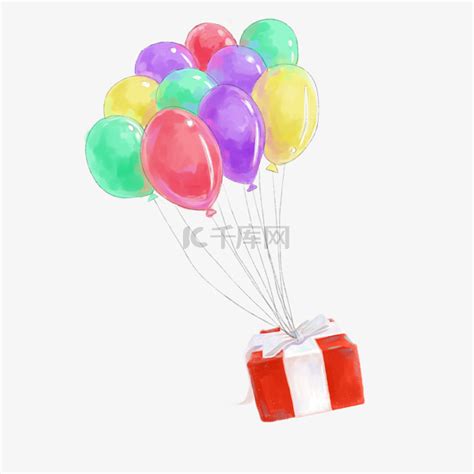 带气球礼物怎么画最新素材