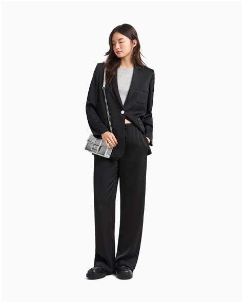 Palazzo trousers in matte satin fabric | Armani Exchange