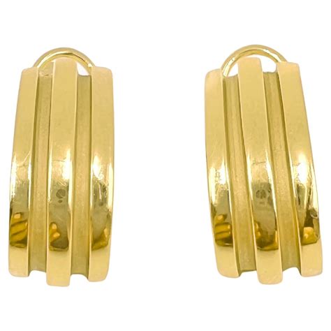 Tiffany Gold Bamboo Style Hoop Earrings at 1stDibs | tiffany bamboo ...