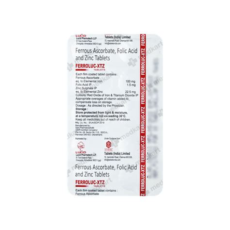 FERROLUC XTZ TABLET 10'S : View Price, Combination and Alternatives ...