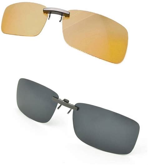 ENEM Day & Night Vision Polarized Clip-on Flip-up Metal clip Driving ...