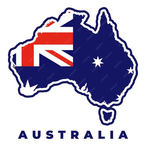 Premium Vector | Australian Flag in Australia Shape Vector Logo