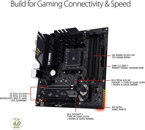 ASUS TUF Gaming B550M-PLUS (WiFi 6) AMD AM4 (3rd Gen Ryzen microATX ...