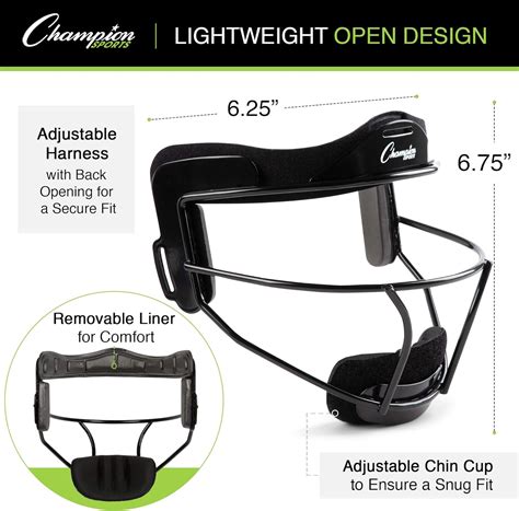 Buy Champion Sports Softball Face Mask - Durable Fielder Head Guards ...