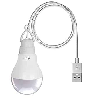 HCR ACCESSORIES® USB LED Bulb 5 Watt 6 Volts Bright Light Reading Lamp ...