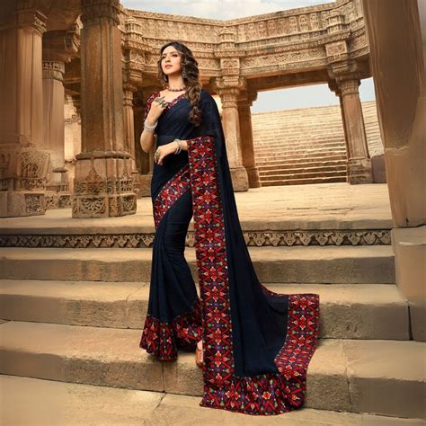 Black Jacquard Work Georgette Silk Saree for Women – Kalyanja