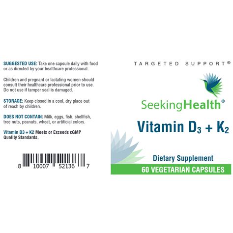Shop for Vitamin D3 + K2 - 60 Veg Capsules - Seeking Health