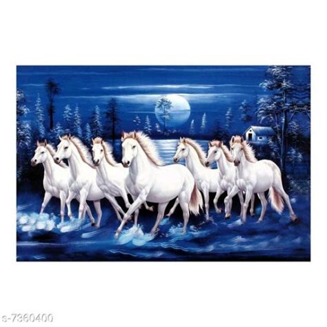 Seven Horse running at night Self Adesive Wallpaper