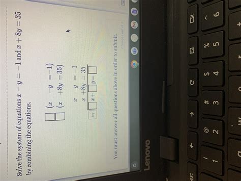 Solve the system of equations x-y=-1 and x+8y=35 by combining the ...