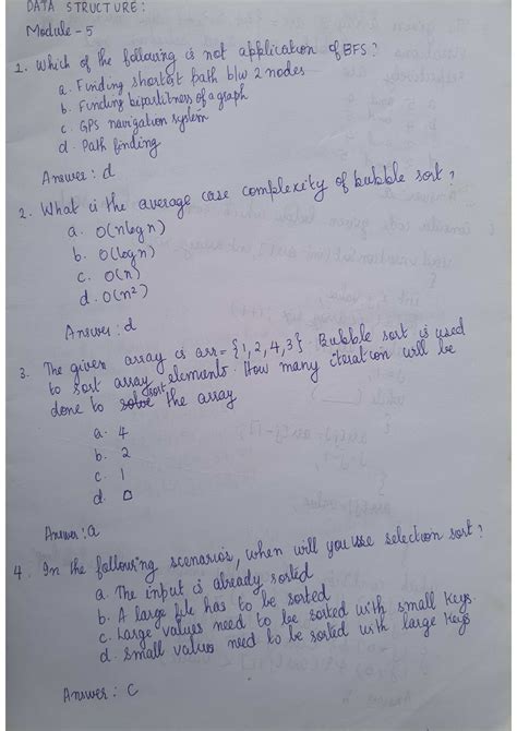 Comprehensive - DATA STRUCTURE : Module 5 1. which of the following is ...