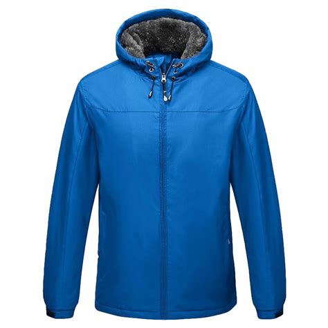Fleece Lined Rain Jacket for Men Casual Waterproof Raincoat Lightweight ...