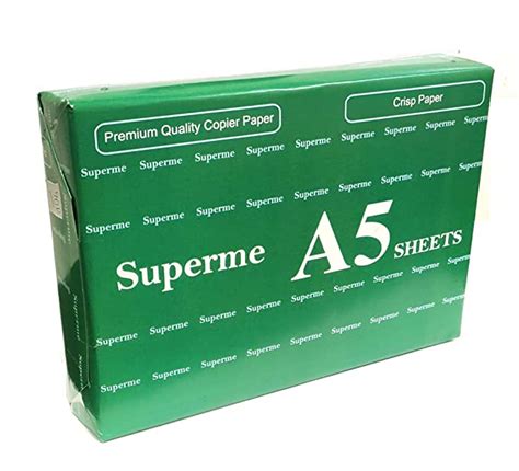 Superme A5 Printing Blank Paper 100 SHEETS (75GSM) Ideal for printing ...
