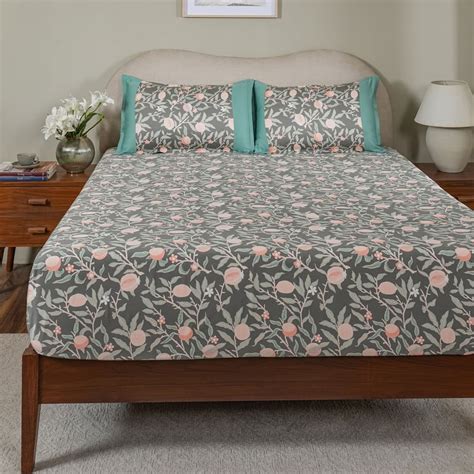 Buy MASPAR Sensory Bloom Cotton 200TC Floral Print 3Pcs King Fitted ...