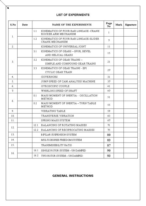 Dynamics LAB - Comprehensive Lab Manual for Experiments - Studocu