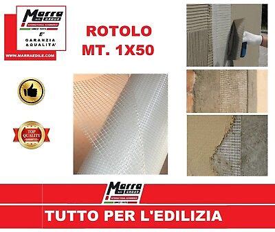 Rete In Fibra Di Vetro Per Cappotto Sotto Intonaco - 50 Metri, 160 Gr/mq, Maglia 4.1x5.0 Mm, Certificata Etag 004