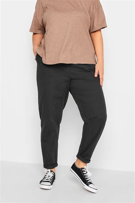 YOURS Plus Size Black Straight Leg Chino Trousers | Yours Clothing