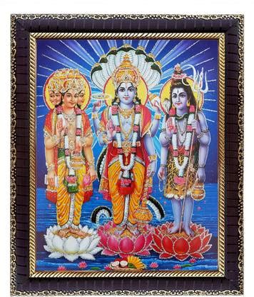 koshtak brahma vishnu mahesh ji on flowers Photo Frame for home / wall ...